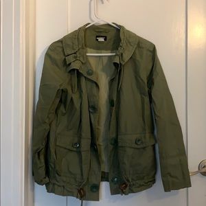 J Crew Olive Raincoat